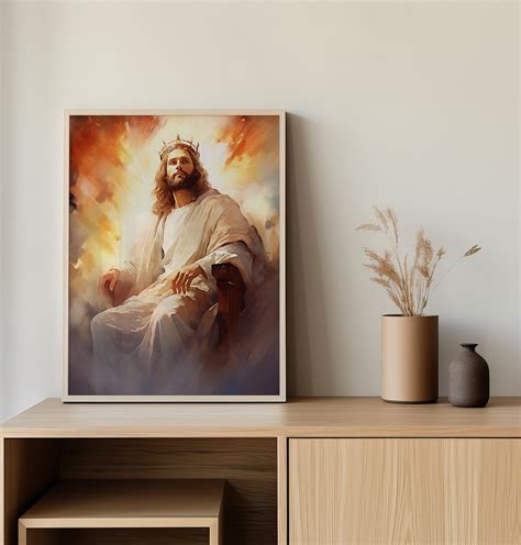 Jesus King of Kings, Jesus as King, Christian Gift Idea, Watercolor ...