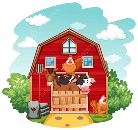 Farm Animals On White Wild Farmhouse Vector On White Wild Farmhouse