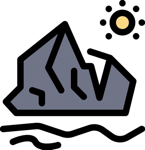 Ecology Environment Ice Iceberg Melting Flat Color Icon Vector Icon