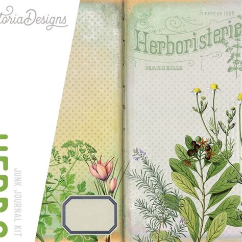 Herbs Junk Journal Kit Printable Journal Kit Digital Collage Etsy