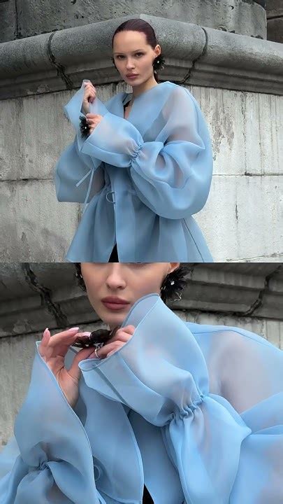 Блуза из органзы и украшения из витрали - YouTube