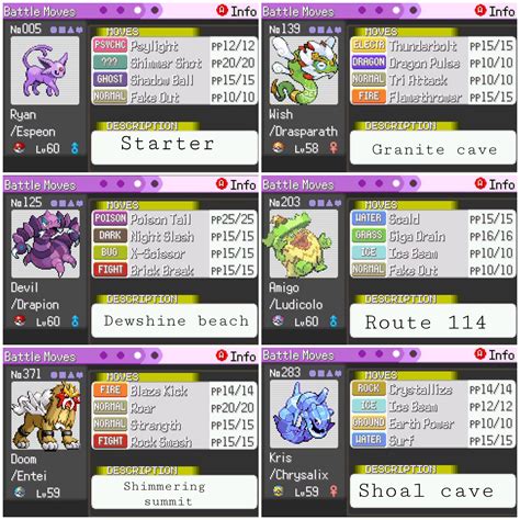 My team for pokemon blazing emerald, a fantastic rom hack that gives ...