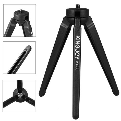 Kingjoy Metal Mini Tripod Black Desktop Tabletop Stand Compact Tripod