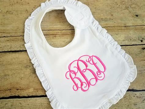 Baby Girl Personalized Bib Monogrammed Baby T Etsy Monogramed