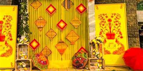 Rajasthani Themed Haldi Truss Setup Floral Party Decorations In Delhi