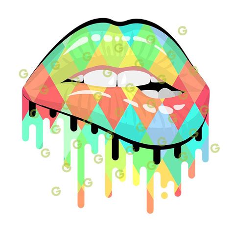 Rainbow Dripping Lips Svg Lipstutorial Org