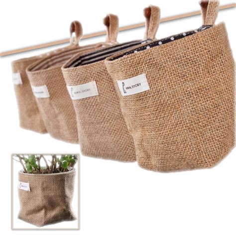 1pc Pack Waterproof Jute Storage Bucket With Cotton Lining Natural Jute