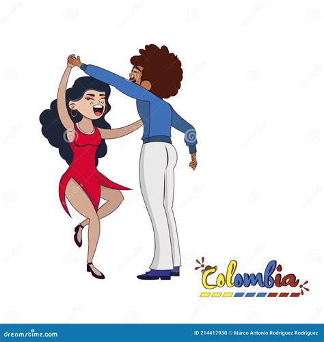 Pareja Bailando Salsa Ilustración Del Vector Ilustración De