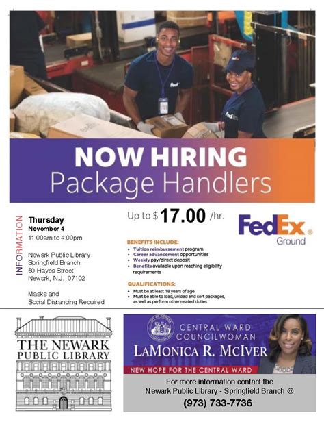 Fedex Job Fair Newark Public Library