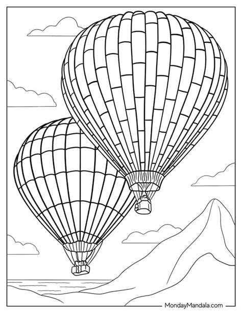 Hot Air Balloon Printable Coloring Pages