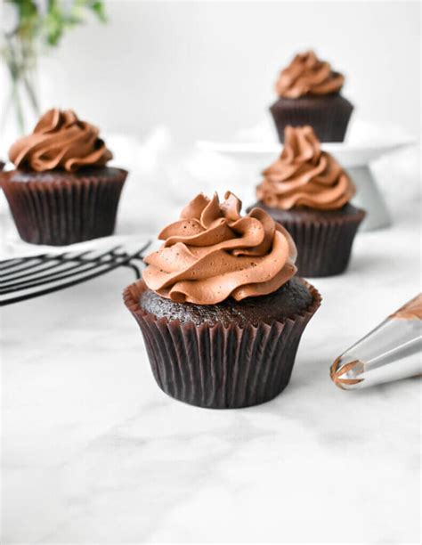 Whipped Chocolate Ganache Frosting Herbs Flour