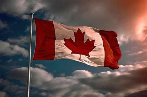 Premium Ai Image A Canadian Flag With A Red Maple Leaf On It