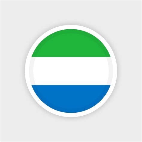 Vlag Van Sierra Leone Met Cirkelframe En Witte Achtergrond Premium Vector