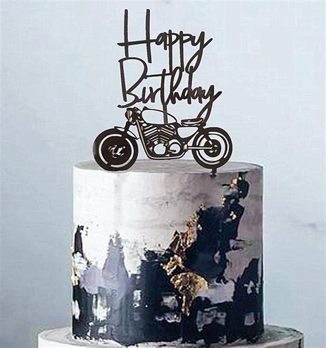 Buy JeVenis 2 PCS Black Motorcycle Cake Topper Scooter Happy Birthday