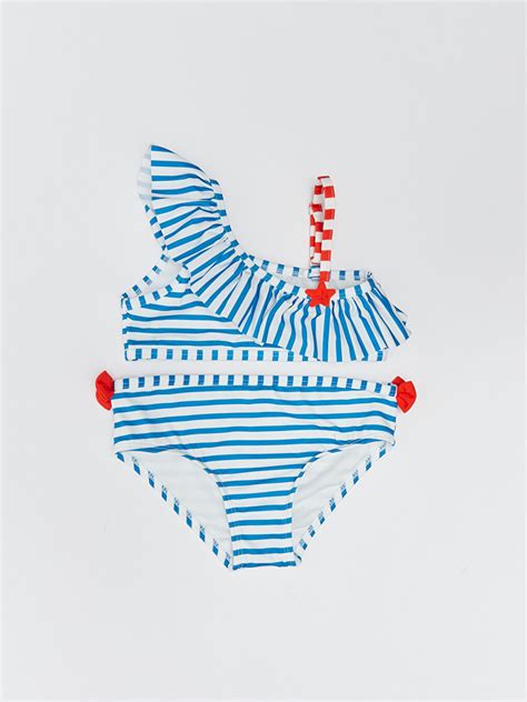 LCW Baby Flexible Fabric Baby Girl Bikini Set S BL Z LEN LC Waikiki