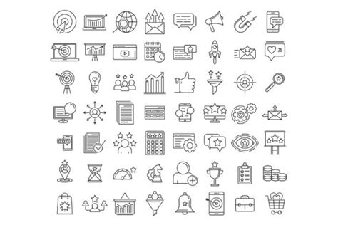 Smm Icons Set Outline Style Graphic By Anatolir56 · Creative Fabrica