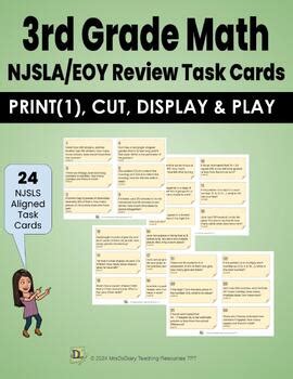 3rd Grade Math Review Task Cards NJSLA Review By MrsDsDiary TPT