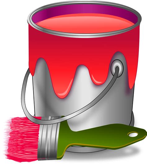 Pot De Peinture Et Un Pinceau Clipart Illustration Pot De Peinture My