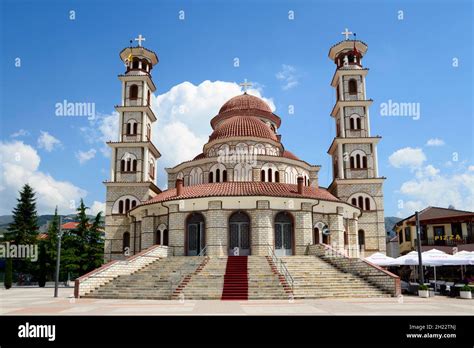 Orthodox Resurrection Cathedral, Korca, Korca, Albania Stock Photo - Alamy