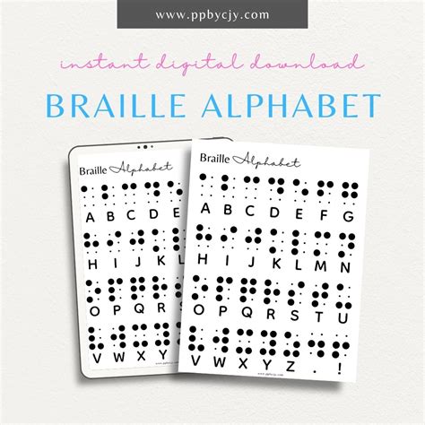 Braille Alphabet Sheet Printable Template: Learn & Practice Braille Letters