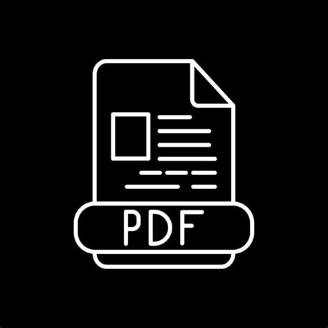 Pdf Line Inverted Icon Vector Art At Vecteezy