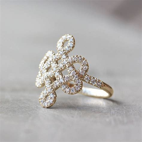 Tibetan Endless Love Knot Lace Diamond Ring ♥ Sillyshinydiamonds