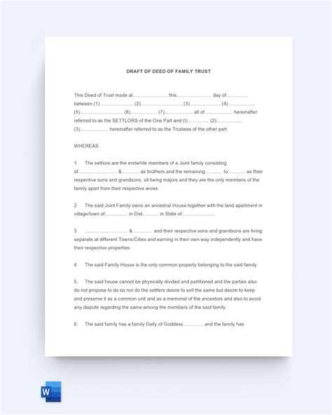 Deed Of Trust Template Samplenotes Net