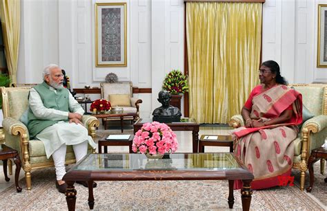 New Delhi President Droupadi Murmu With Prime Minister Narendra Modi