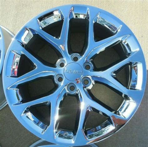 One 22 Gmc Yukon Sierra Oem Wheel Factory Snowflake Ck156 Chrome Rim Ebay