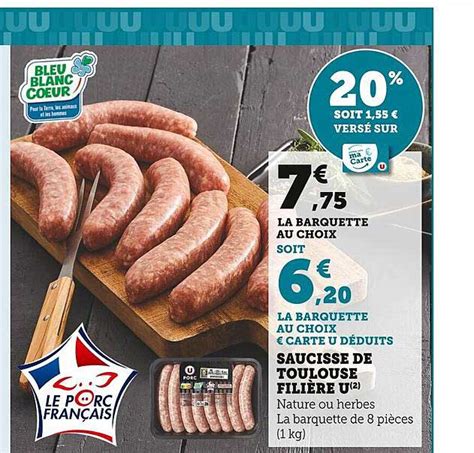 Promo Saucisse De Toulouse Filière U chez U Express iCatalogue fr