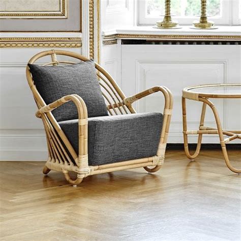 Moderner Sessel Charlottenborg Sika Design Stoff Rattan Korbweide