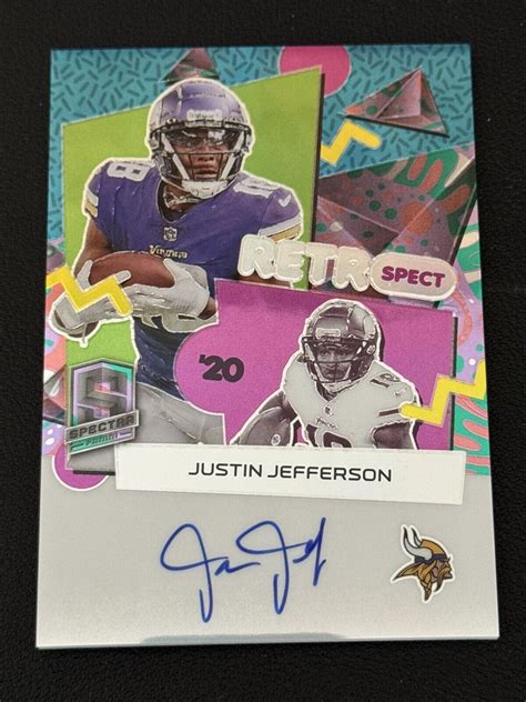 2023 Panini Spectra RetroSpect Psychedelic Prizm 4 5 Justin Jefferson