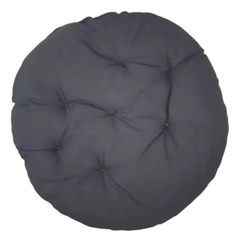 Assento Almofada Futon Grande Cheia Banco Sof Redonda Cm Cor Preto