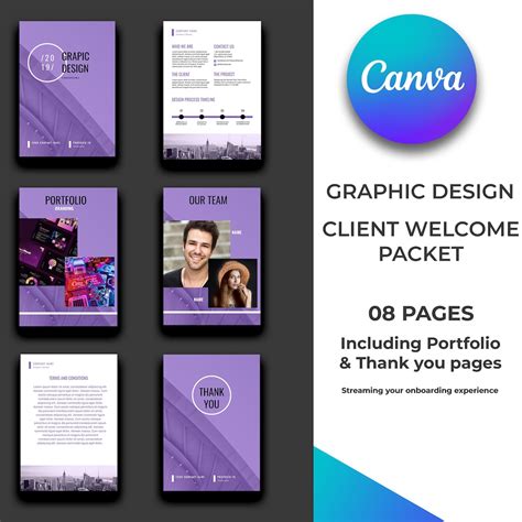 8 Editable Graphic Design Template, Including Portfolio and Thank You ...