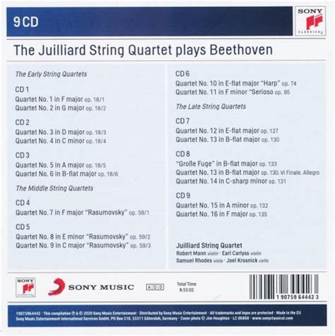 Juilliard String Quartet Beethoven The Complete String Quartets