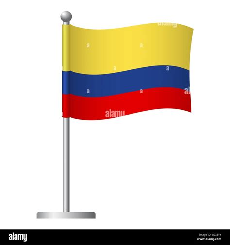 Bandera De Colombia En La Pole Bandera De Metal La Bandera Nacional