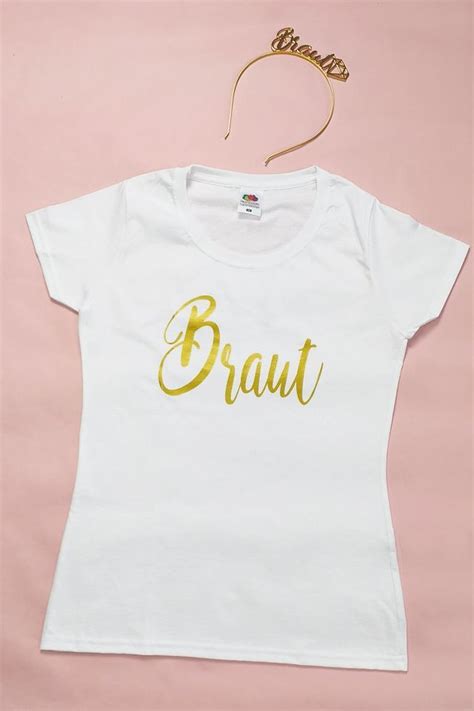 Top Team Braut Jga Shirt Glamour Schwarz Mit Goldener Schrift