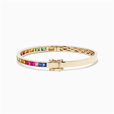 Effy Watercolors 14k Yellow Gold Multi Sapphire Bangle