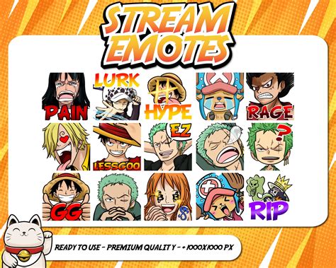 One Piece Emotes Anime Emotes Pack Custom Anime Emotes Kawaii Emotes ...