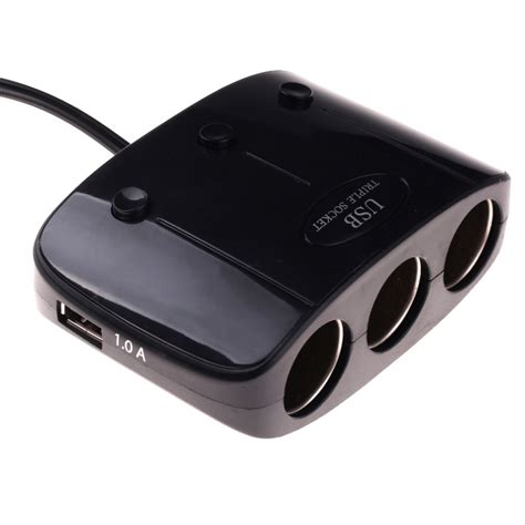 Way Car Cigarette Lighter Socket Splitter With Dual Usb Ports V V