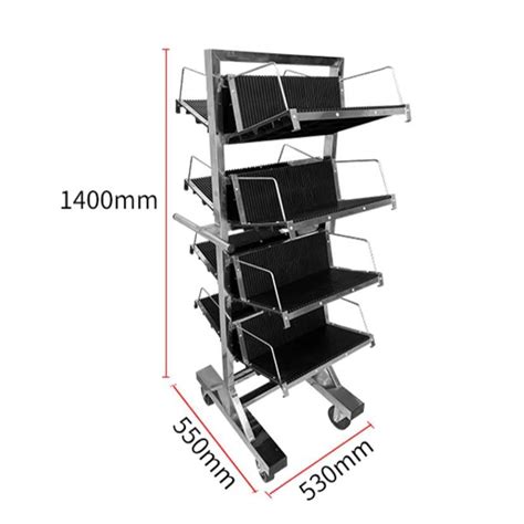 Smt Esd Antistatic Stainless Steel Pcb Trolley Cart Reel Storage Rack