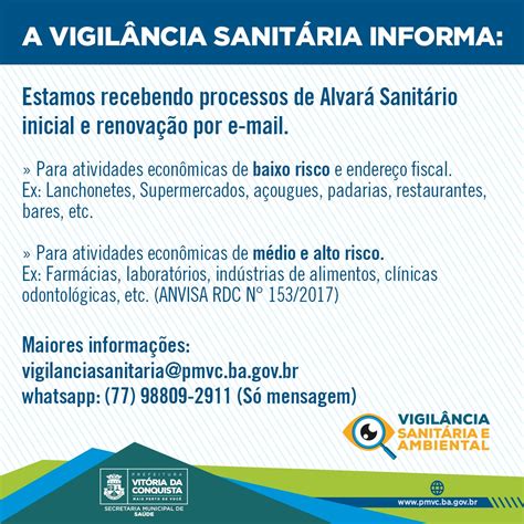 Vigil Ncia Sanit Ria Disponibiliza Email Para Processos De Libera O De