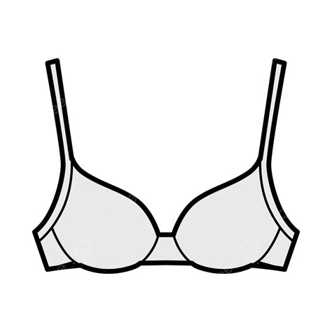 Lingerie Technical Fashion Illustration Of A Contoured Bra With Molded