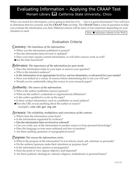 Evaluating Information Applying The CRAAP Test