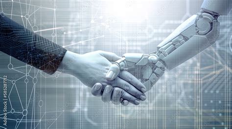 Human Robot Collaboration Handshake Between Human And Robot With