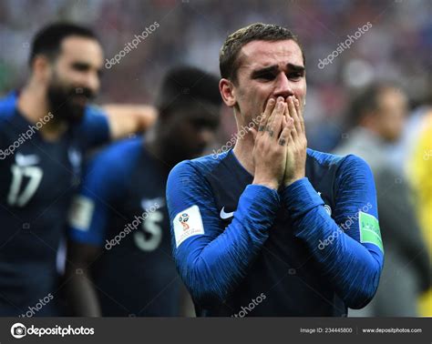 Antoine Griezmann France Celebrates France Defeated Croatia Final Match