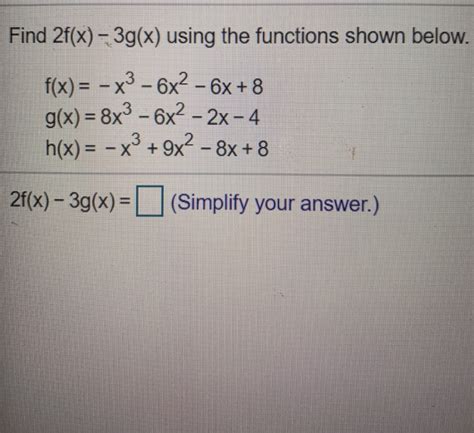 Solved Find 2fx 3gx Using The Functions Shown Below