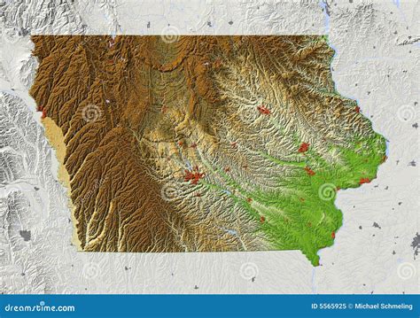 Iowa Relief Map Royalty Free Stock Photo Image 5565925