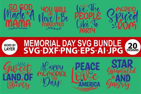 Memorial Day Svg Bundle Bundle Creative Fabrica