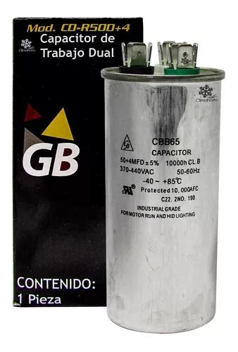 Capacitor De Trabajo 50 4 Mfd 5 370 440 Vac Climas MercadoLibre